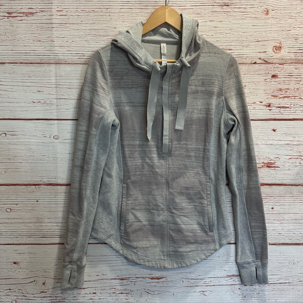 Lululemon Post Sweat Pullover Righteous Stripe Silver / Heathered Light Grey 8 - Picture 4 of 16